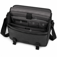 Bolso Bandolera de Piel Sintética con Solapa, Correa Ancha, Hebilla Frontal de Liberación Rápida, para Trabajo y Viajes, para Hombre