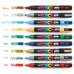 1 cái posca PC-5m đảo ngược lời khuyên màu nước bút trung bình vải sơn đánh dấu cho vải vẽ Nguồn cung cấp nghệ thuật - Product Image 1