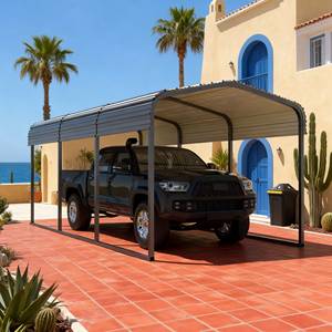 Toldo Doble Impermeable <span class=keywords><strong>para</strong></span> Automóvil, Desmontable, de Metal Galvanizado, de 11x19 Pies, de Fácil Montaje, <span class=keywords><strong>para</strong></span> Protección Solar en el Jardín - Product Image 1