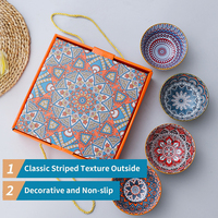 Portable 4.5 pouces bohême Style cuisine porcelaine riz bols réutilisables de qualité alimentaire turc en céramique soupe nouilles bols ensemble