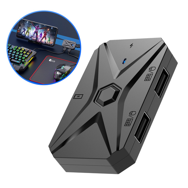 Gamwing M1 Pro+ for LED Backlit Mobile Game Keyboard Mouse Adapter with Posture Gun Press for PUBG