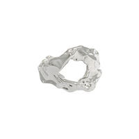 VIANRLA 925 argent sterling à la mode réglable rhodié plaqué creux cercle anneaux