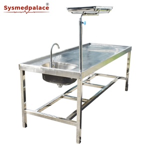 Mesa de limpieza de cadáveres funerarios Mesa de limpieza de morgue Mesa de autopsia simple a la venta - Product Image 3