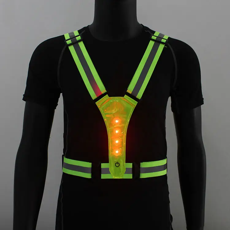 Hi Vis Grosir Rompi Keselamatan Reflektif LED, 3 Mode Pencahayaan untuk Berkendara Malam/Lari/Bersepeda/Hiking/Jogging
