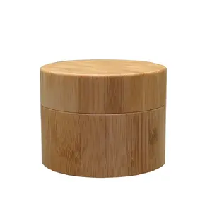 Tarro de crema de madera de bambú, embalaje cosmético hecho a medida, barato, popular, duradero, cilindro vacío, pp, Plástico