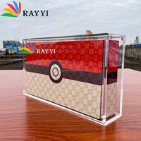 Caja de Colección Acrílica Transparente con Imán Fuerte para Pokémon, Mario y Luigi, Pikachu, Estuche de Exhibición Acrílico