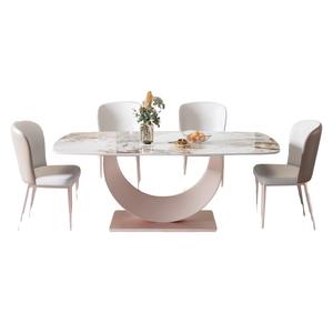 Moderner, schlichter Esstisch im italienischen Stil, rechteckig, leicht luxuriös, für kleine Wohnungen, nordischer Schiefer, glänzender Marmor, für den Heimgebrauch - Product Image 5