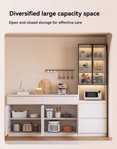 Combinaison haut-<span class=keywords><strong>bas</strong></span> personnalisée buffet en bois massif lumineux plaque de roche de luxe salle à manger armoire de rangement pour <span class=keywords><strong>micro</strong></span>-ondes armoires de <span class=keywords><strong>cuisine</strong></span> - Product Image 2
