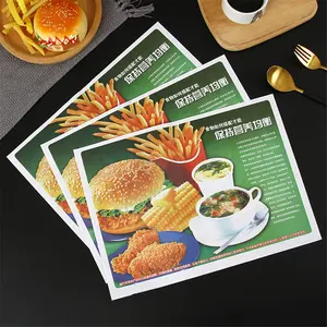 포장 식품 로고 인쇄 햄버거 왁스 종이 고품질 사용자 정의 치즈 포장