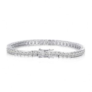 สร้อยข้อมือเทนนิสประดับเพชรคิวบิกเซอร์โคเนีย 4 มม. ดีไซน์หรูหราจาก Dylam Luxury Fine Jewelry เงินแท้ 925 ชุบโรเดียมและทอง 18K - Product Image 1