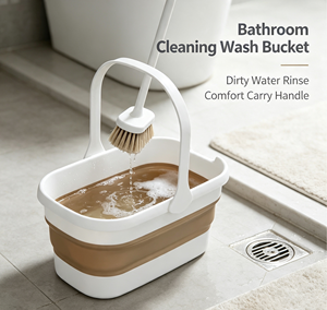 Multi-Purpose Portable Steel Foldable Collapsible Eco-Friendly High Capacity Self-Wringer Water Bucket Mop Handle for Home - Product Image 4