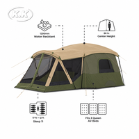 Tente de camping familiale spacieuse Kawagebo Kamp (KK) pour 11 personnes avec murs droits et espace moustiquaire – Fournisseur de tentes de camping extérieures