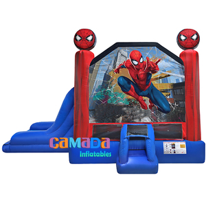 Vui Inflatable lâu đài nhảy thương mại không khí Inflatable Combo trả lại nhà Spider-Man lâu đài bouncy với Slide - Product Image 6