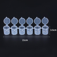 Mini-bocaux à peinture en acrylique connectés de grande capacité (10 ml, 15 ml) avec couvercle, transparents et vides, pour rangement en bande