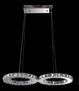 Zeal Lighting Modern LED Crystal Chandelier 6 Ring Black Pendant Light 6 Anillos Lámpara Glass Shell Lighting - Product Image 6