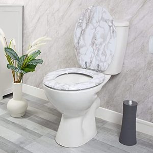 MDF Tapa <span class=keywords><strong>WC</strong></span> Asiento <span class=keywords><strong>de</strong></span> inodoro universal Diseño <span class=keywords><strong>de</strong></span> mármol vintage Accesorios <span class=keywords><strong>de</strong></span> baño Asientos <span class=keywords><strong>de</strong></span> inodoro suaves - Product Image 4