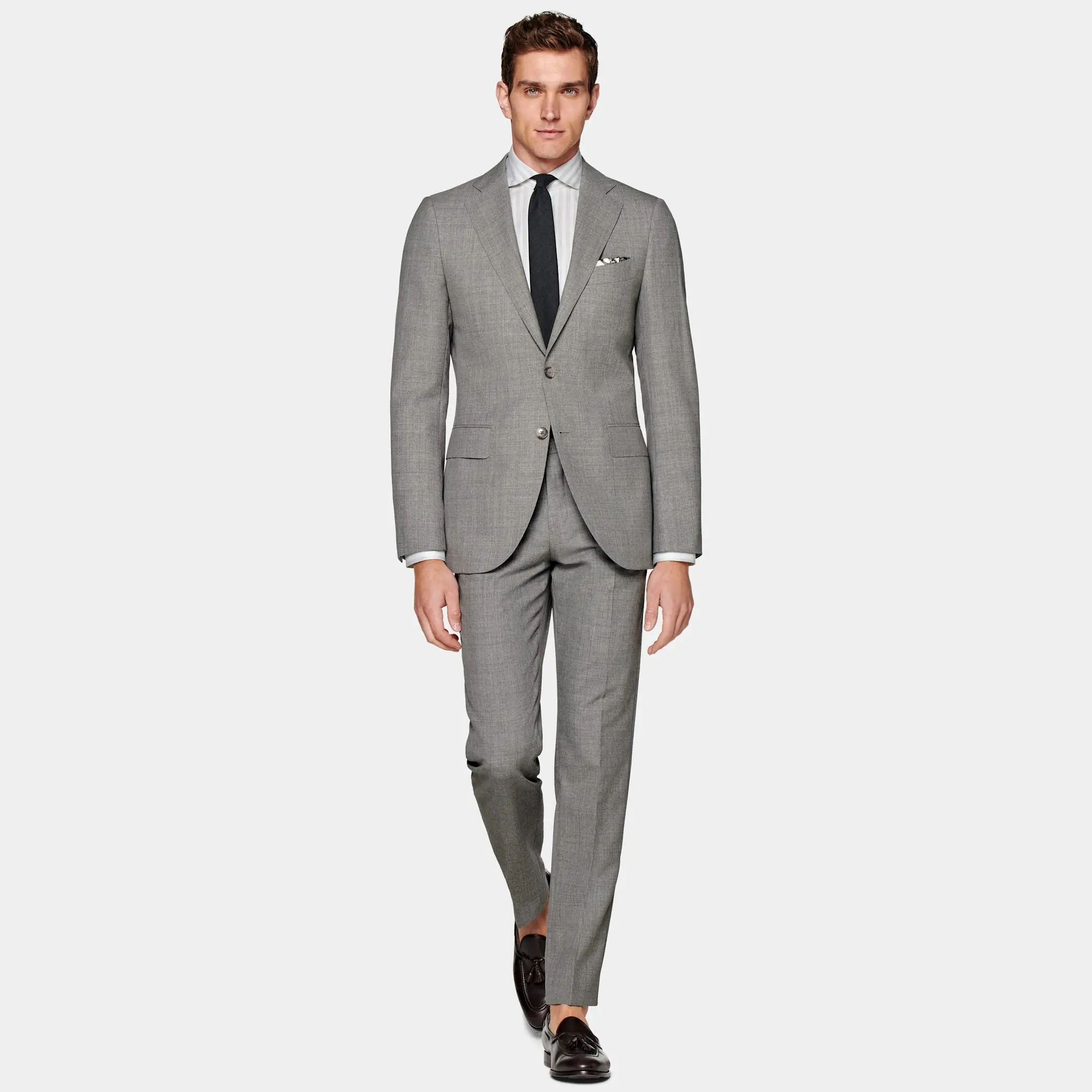 Custom Wholesale High-End Spot Men'S Business Suit Casual Best Fabric Grey Business Suite Men