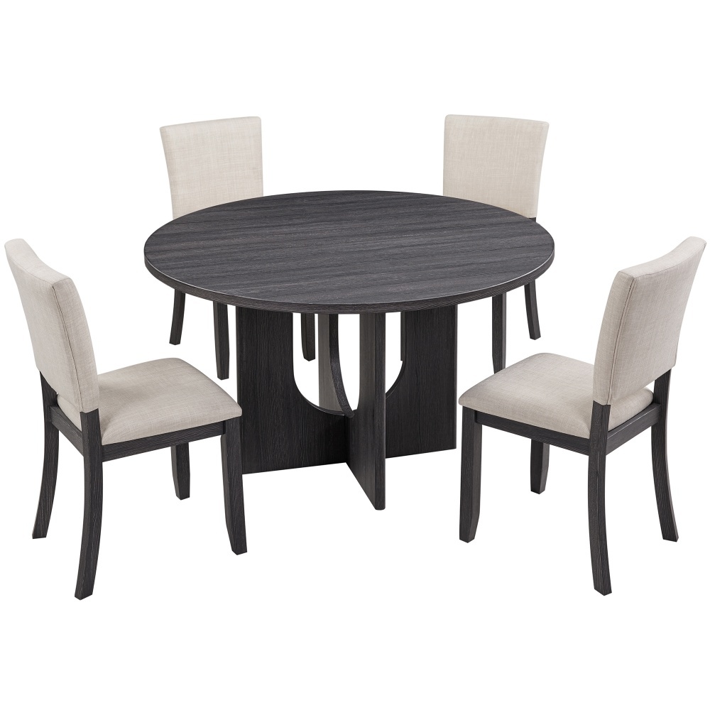Ensemble de table noir avec 4 chaises