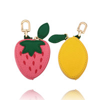 Porte-monnaie Écologique en Cuir PU Motif Fraise, Citron, Pomme, Pendentif Clé, Accessoires d'Anniversaire – Qualité Usine Fiable