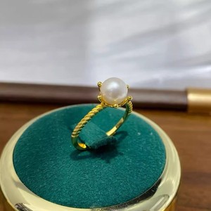 10702 DIY Pearl Accessories S925 Silver Ring Empty <b>Holder</b> 8-9mm Round Beads with <b>Bow</b> Decoration Loose Pearls - Product Image 2