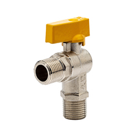 1/2 "tuyau de gaz chauffe-eau chaudière murale eau froide et chaude vanne triangulaire Dn15 20 vanne à boisseau sphérique à noyau de cuivre entièrement en cuivre
