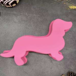 Moule 3D en silicone à cavité unique en forme de chien, moule <span class=keywords><strong>teckel</strong></span> en silicone pour décoration de gâteau, moule à pâtisserie - Product Image 2