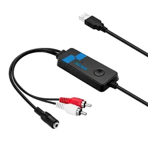 2.1CH Gaming USB Audio Carte Son Adaptateur-USB à RCA R/L Stéréo Haut-Parleur 3.5mm 4-Position Jeu Casques U2AUDIO21-1A