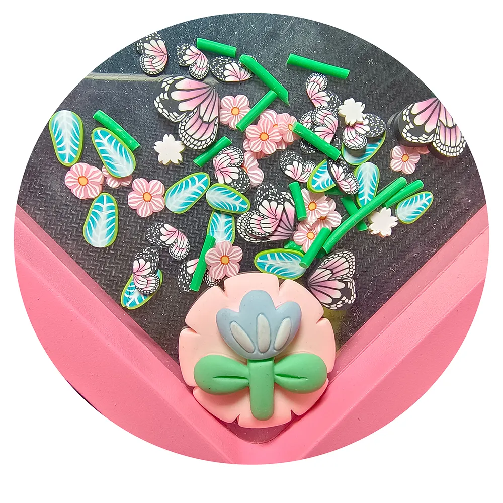 Grosir 1 tas jimat lucu aksesoris pembuatan Slime stiker DIY bunga Cabochons untuk mainan anak-anak