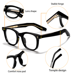 Gafas de Prescripción Retro al por Mayor HBK - Montura de Acetato Hecha a Mano en Japón - <span class=keywords><strong>Filtro</strong></span> de <span class=keywords><strong>Luz</strong></span> <span class=keywords><strong>Azul</strong></span>, Patillas Gruesas, OEM, Ligeras - Product Image 4