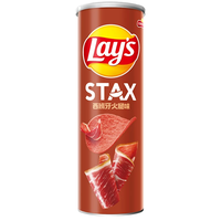 Chips de Patata con Jamón Español Estilo Occidental 90g*24, Snacks Gourmet Auténticos de Primera Calidad, Estándar Global, Paquete a Granel