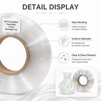 Filamento PETG Básico Transparente, Impresión Suave, Alta Resistencia, Filamento PETG Transparente para Impresión 3D
