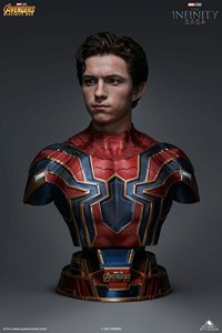 Statua Busto di Iron Spider-Man, Personaggio <span class=keywords><strong>Marvel</strong></span> Supereroe, Scultura in Resina per Decorazione - Product Image 2