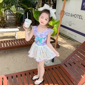 Nuovo costume intero da bambina <span class=keywords><strong>sirena</strong></span> estiva grazioso stile <span class=keywords><strong>principessa</strong></span> con gonna in garza in costumi da bagno di piccole dimensioni medie - Product Image 4