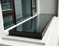 Fenêtre de toit en verre fixe étanche avec cadre en aluminium et vitrage trempé pour toit plat, sous-sol, grenier, maison