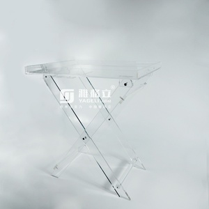 Modern Extendable Acrylic Coffee <b>Table</b> with <b>Folding</b> Tray Top for Living Room Furniture - Product Image 2