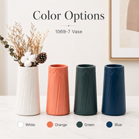 Vase en plastique mat gaufré COIZY, 4 couleurs, style nordique moderne, vase décoratif pour la décoration de table à la maison
