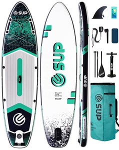 ESUP FactoryDirect Tabla de Surf Inflable de 11' 33" con Parte Superior Plegable de PVC, Portátil, Compacta, para Camping, Paseo al Atardecer, con Bomba y Bolsa - Product Image 1