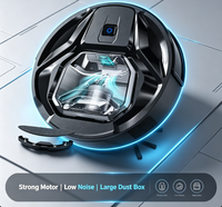 Aspirateur robot ultra-plat en plastique, aspiration 6000 Pa, autonomie de 210 minutes, fonctionnement silencieux, filtration HEPA, batterie Li-Ion