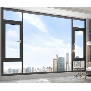 Fenêtre à battant en aluminium moderne personnalisée avec moustiquaire rideau persienne d'isolation thermique pour ouvertures de villa - Product Image 4