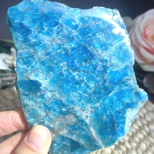 Vente flash, dalle de cristal d'apatite bleue naturelle de haute qualité, guérison spirituelle, tranche bleue, pierre artisanale de qualité supérieure - Product Image 3