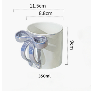 12oz <b>Bow</b> Handle Ceramic Mug High Quality Stocked Dishwasher Safe Business Economical <b>Gift</b> for Girls - Product Image 5