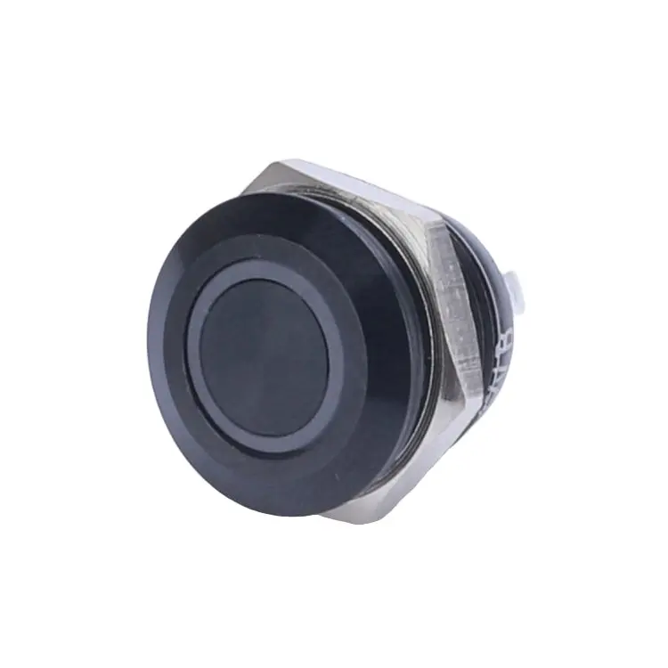 Black 12mm Auto Reset Car Start Waterproof Metal Momentary Ring Led Push Button Light Switch