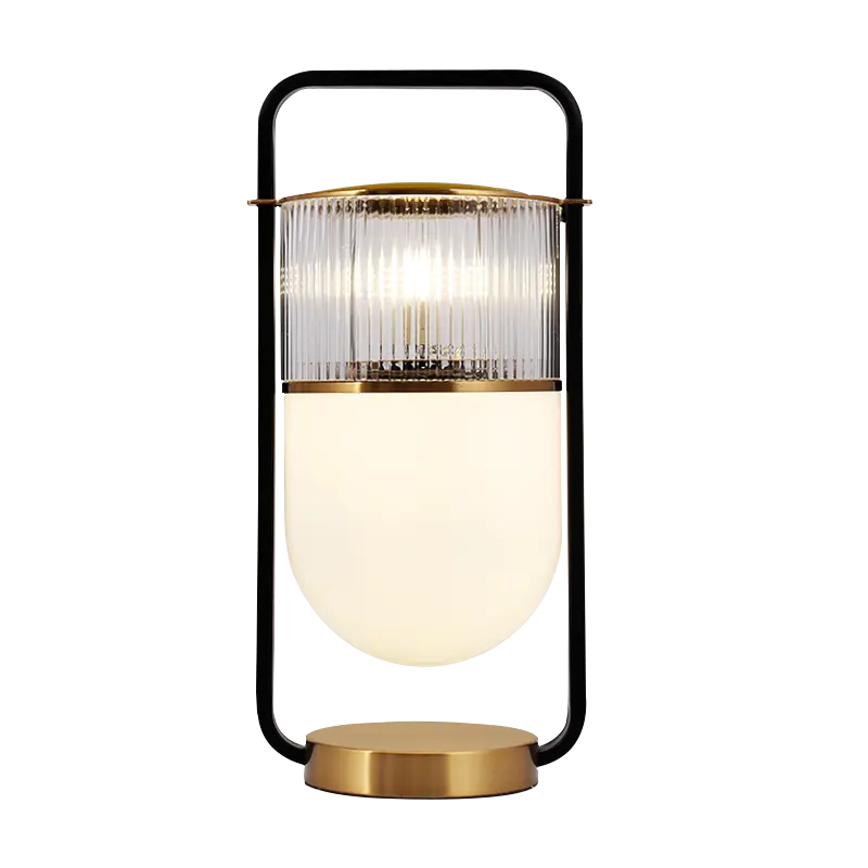 Modern light luxury style E27 electroplate long iris glass lamp Table Lamp for Bedroom Study Office Decor