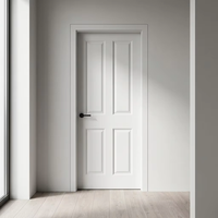 Portes intérieures modernes en polymère blanc apprêté, panneaux moulés, étanches, pour salon, chambre, bureau, hôtel, haute qualité, livraison rapide
