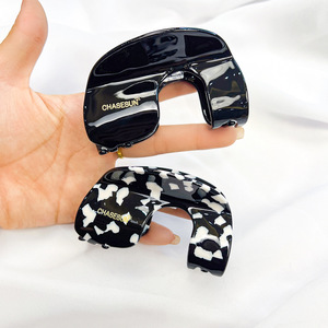 Chasesun Hair <b>Clip</b> Black White Leopard Print Gripper For Daily Use Short Hair Updo Style - Product Image 1