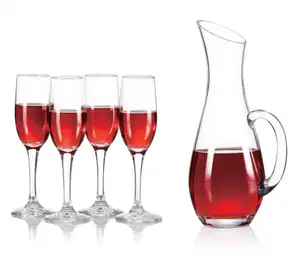 7 шт., набор стеклянных графин для красного вина ручной работы, 1000 мл, 6 185 мл, бокалы для шампанского