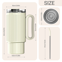 Tasse d'eau thermos isolée sous vide à double paroi en acier inoxydable 304 pour la randonnée au bureau, le camping et les voyages
