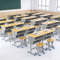 Table et chaises d'école modernes réglables pour enfants du primaire, idéales pour l'école et le bureau à domicile (vente en gros)