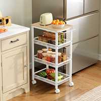 Carrito de Cocina al por Mayor, Carrito de Almacenamiento Portátil con Ruedas, Carrito de Cocina Rodante, Soporte Móvil para Barra
