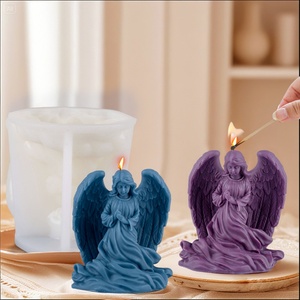 Moule en silicone religieux en gros pour bougie ange priant, moule pour bougie parfumée, aromathérapie, plâtre, savon, résine - Product Image 2